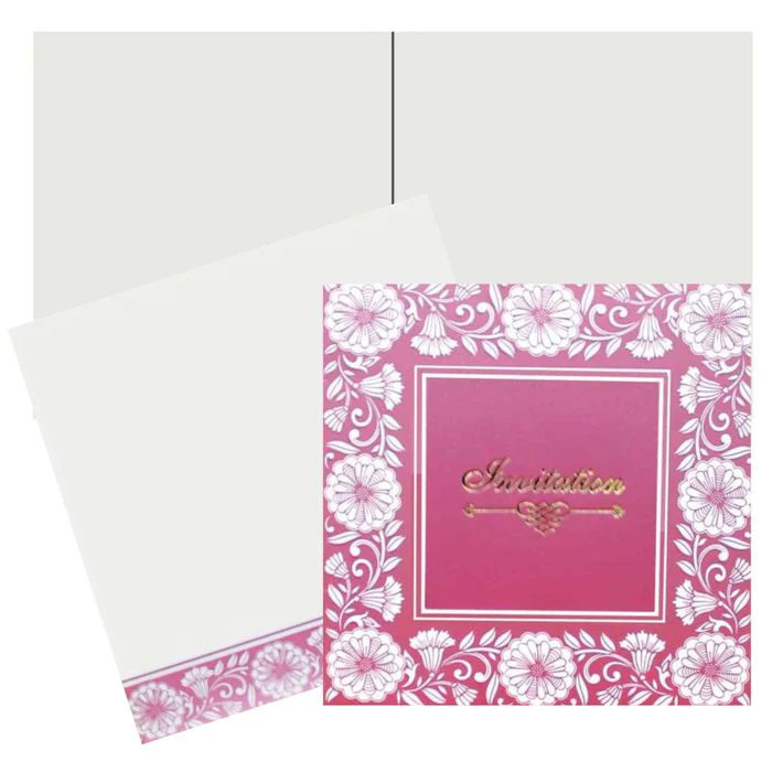 Sparkling Pink Shading With Bloom Theme Wedding Card - KNK43323 - Image 6