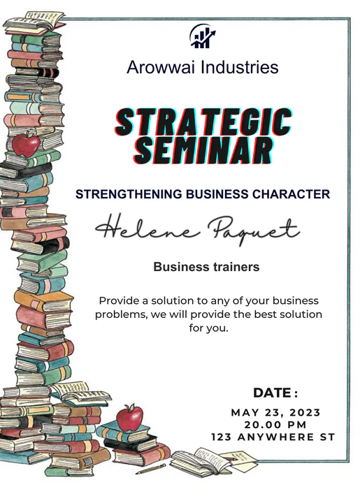 Stack of Books Seminar Invitation-AASMI002 - Image 2