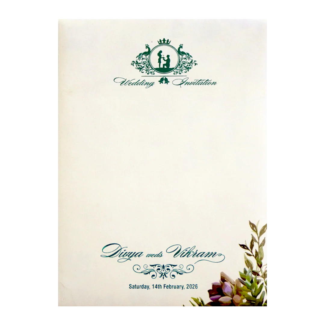 Classic Designer Pastel Floral Wedding Invitation Card-KNKC4044 - Image 4