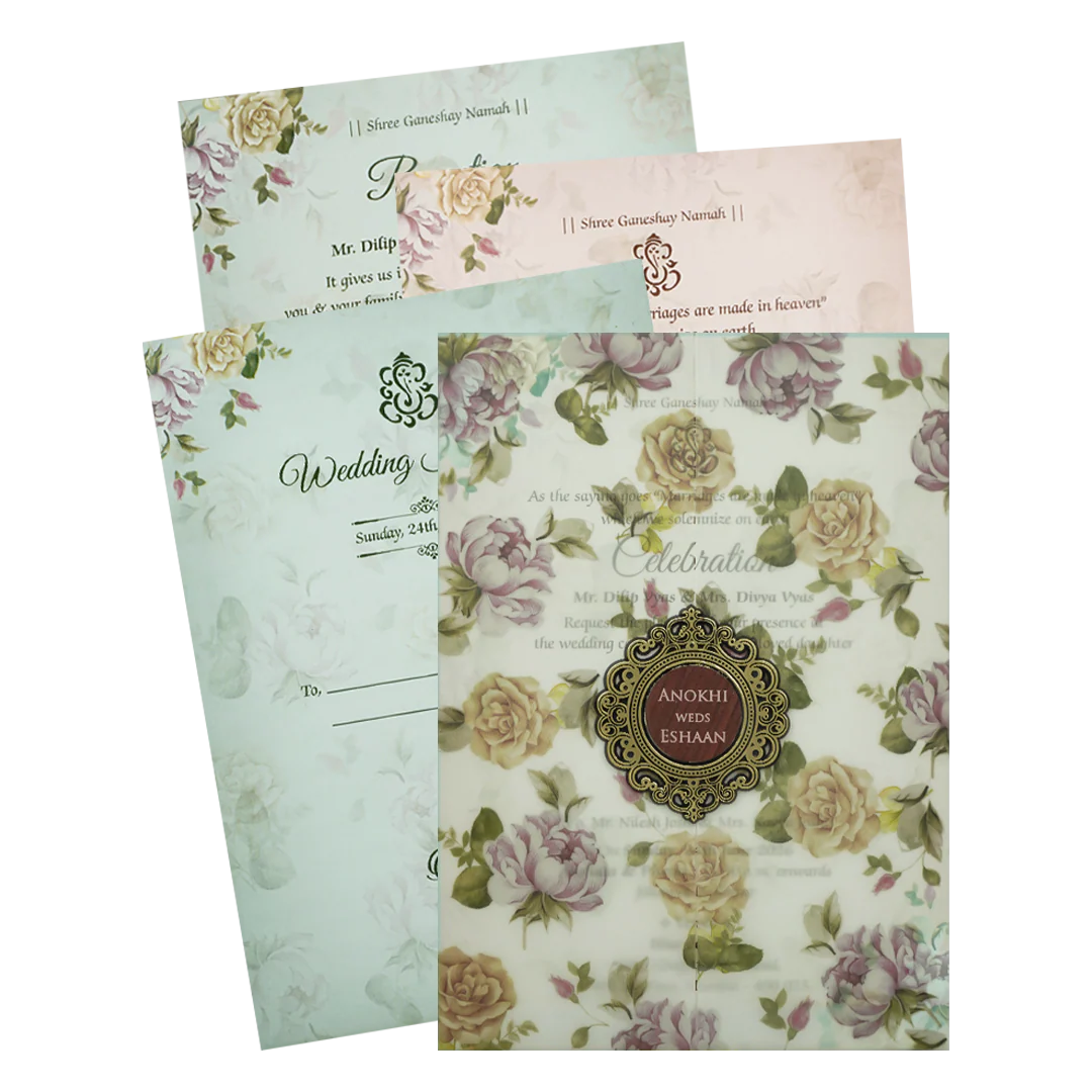 Vellum Floral Wedding Card-KJTS3634
