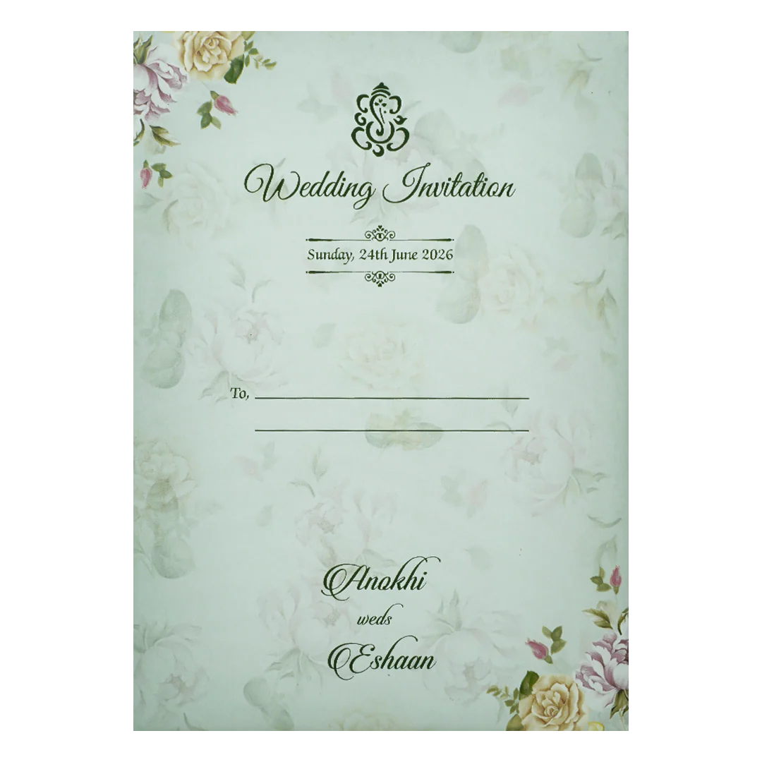 Vellum Floral Wedding Card-KJTS3634 - Image 4