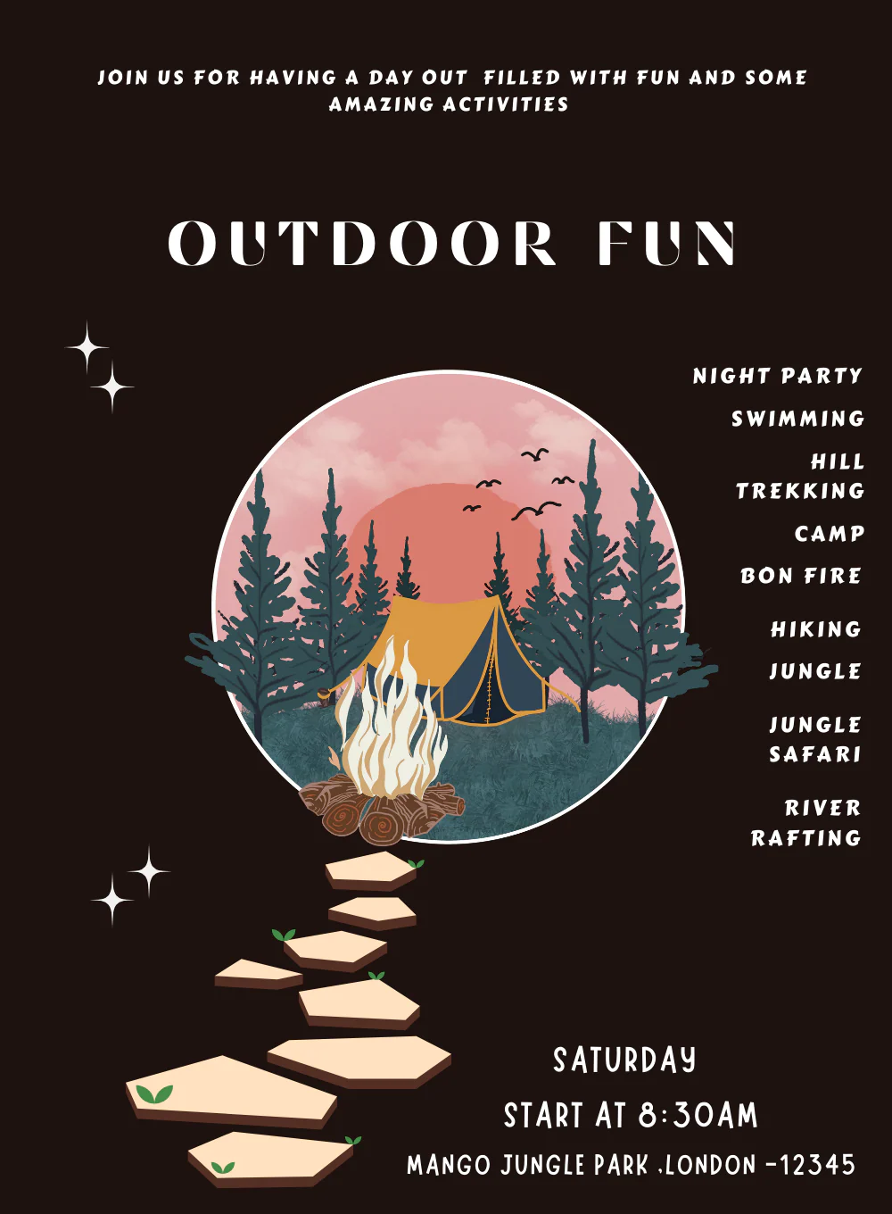 Vibrant Camp Outdoor Fun Invitation-AAOUT004 - Image 2
