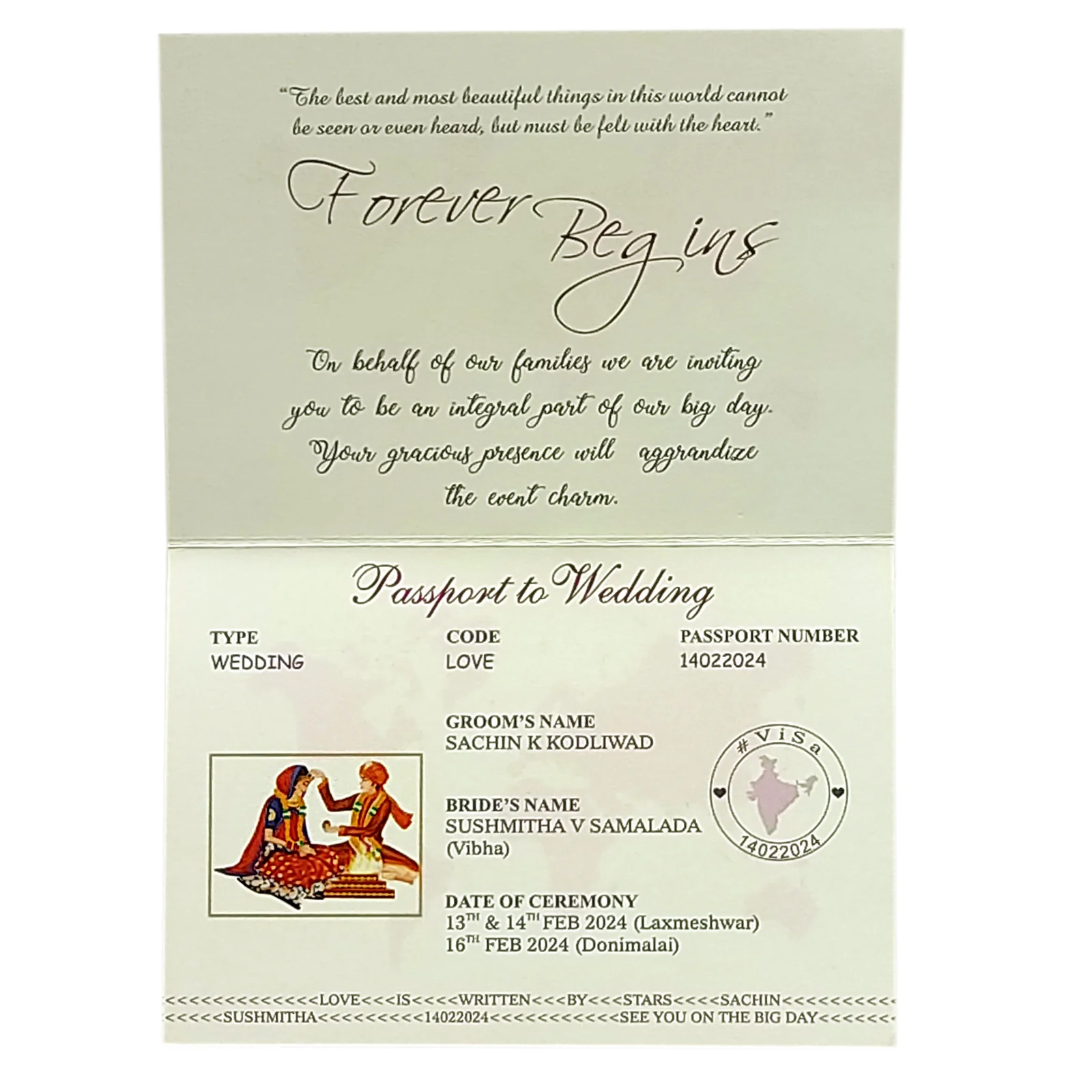 Violet Passport Invitation Card-KRK0012 - Image 4