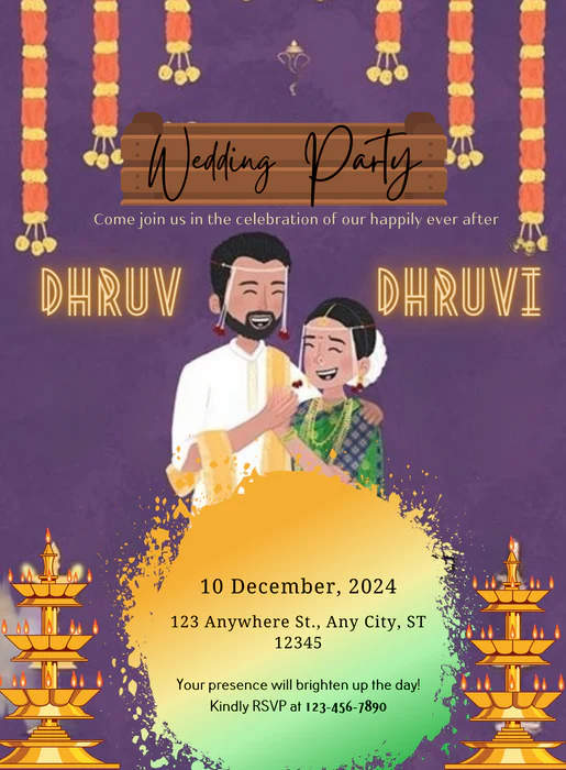 Violet Garlent Marathi Wedding Invitation-AAMAI011 - Image 2