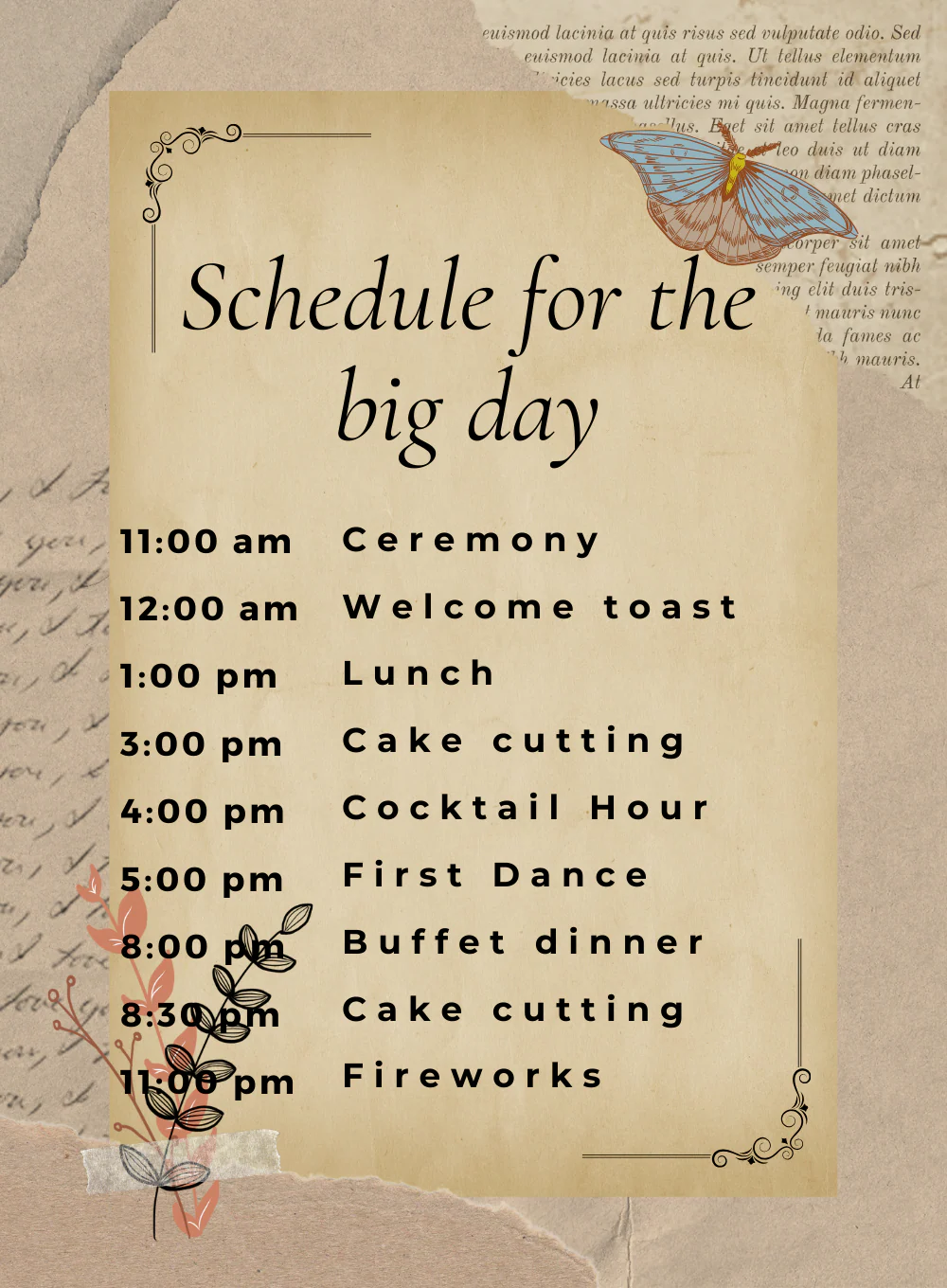 Watercolor Butterflies Wedding Itinerary-AAWII021