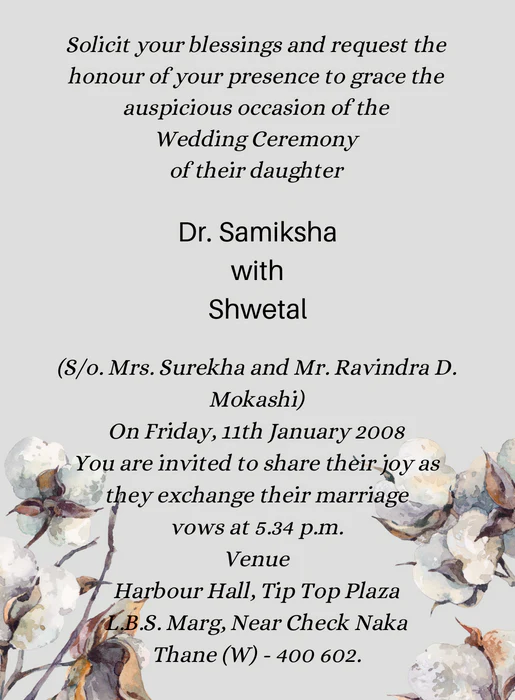 Watercolor Cotton Hindu Wedding Invitation-AAHIN015 - Image 2