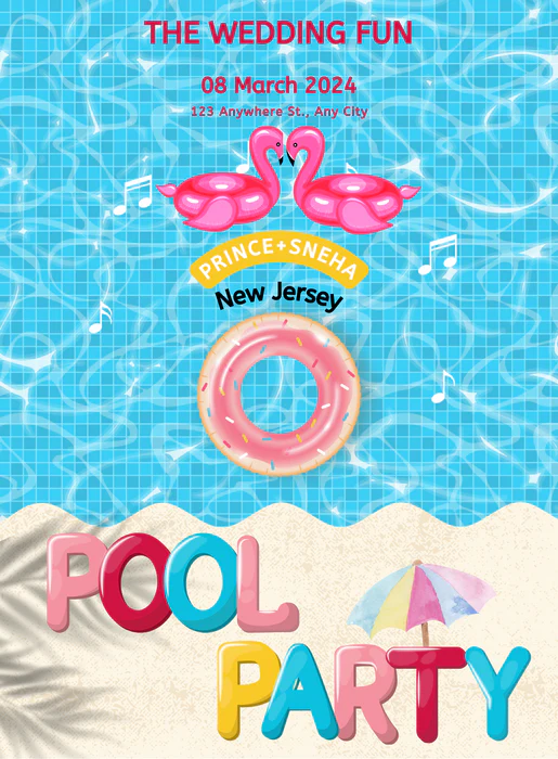 Water Tube Pool Party Invitation-AAPPI010 - Image 2