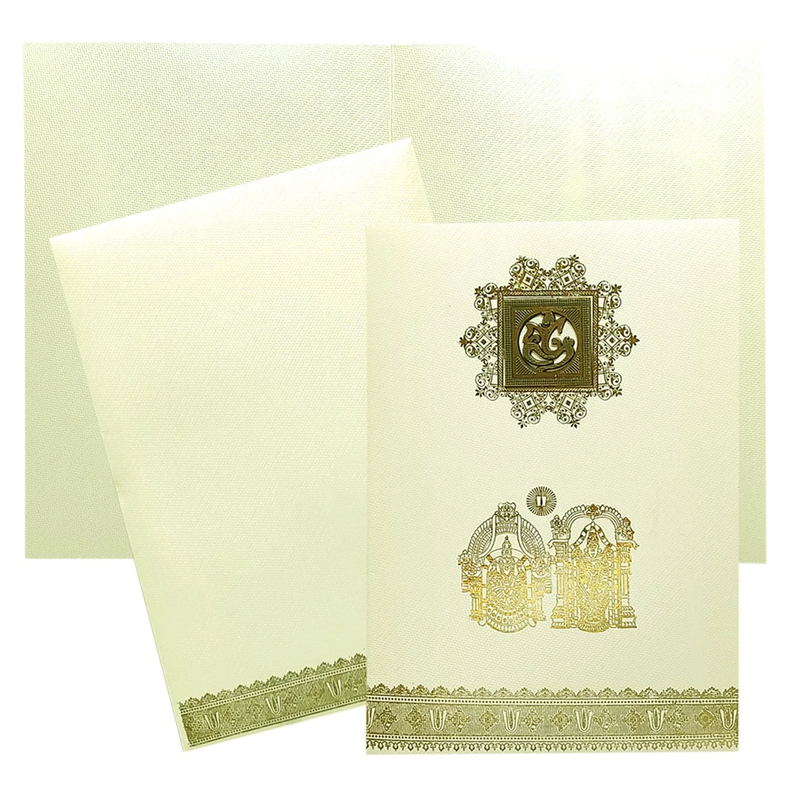 White Balaji Padmavathi Wedding Card-KNKTW022