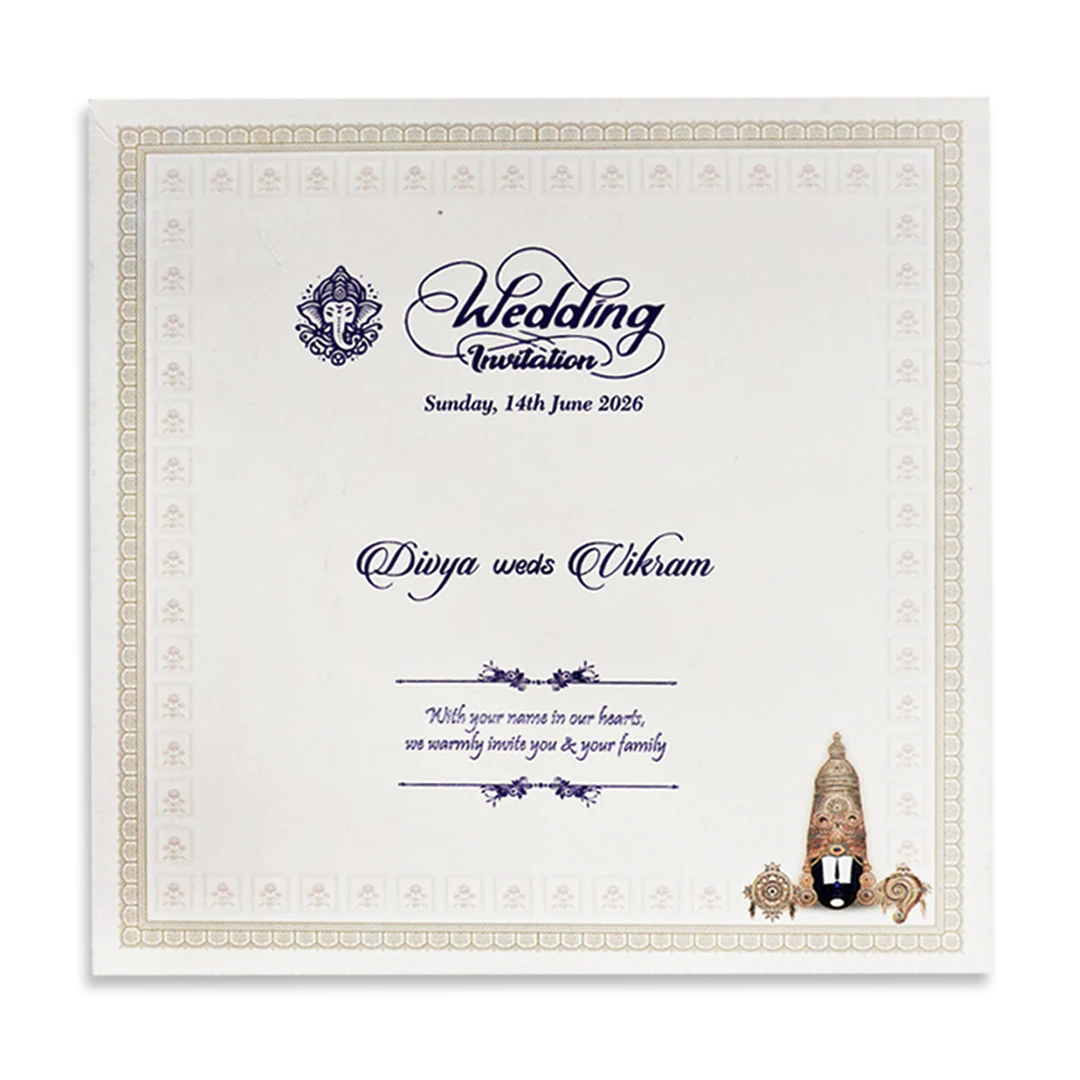 White God Traditional Wedding Card-KNKD8110 - Image 4