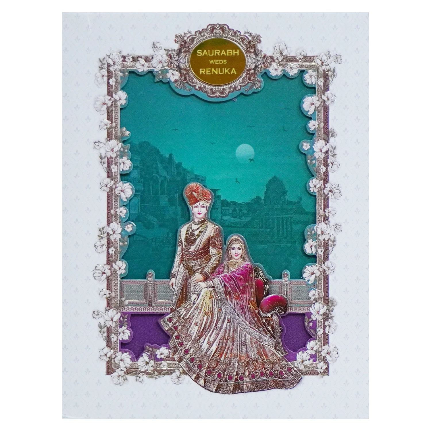 White Blue Padded Invitation-KSI12260 - Image 3