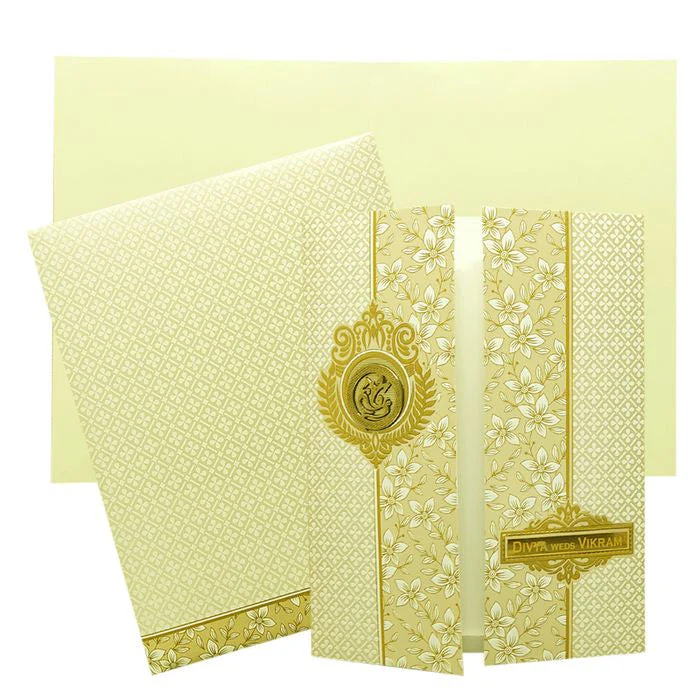 White Door Floral Invitation Card-KNJS2069