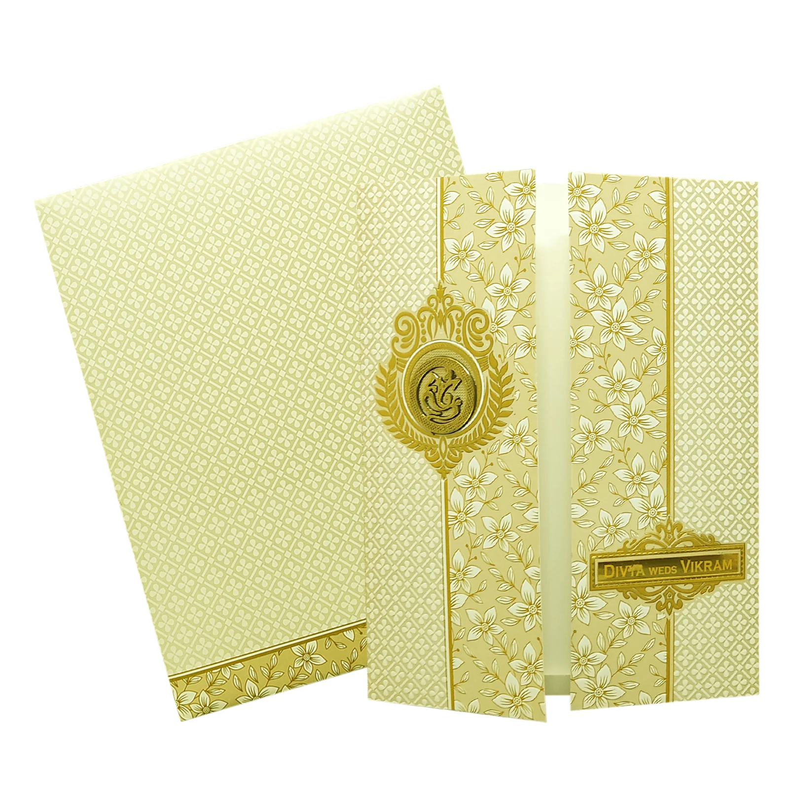 White Door Floral Invitation Card-KNJS2069 - Image 2