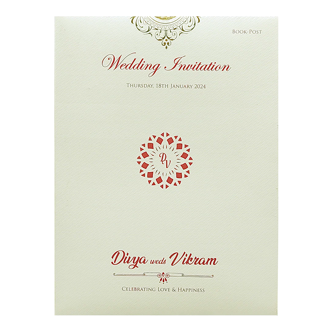 White Door Type Unique Invitation Card-KNPM9532W - Image 4