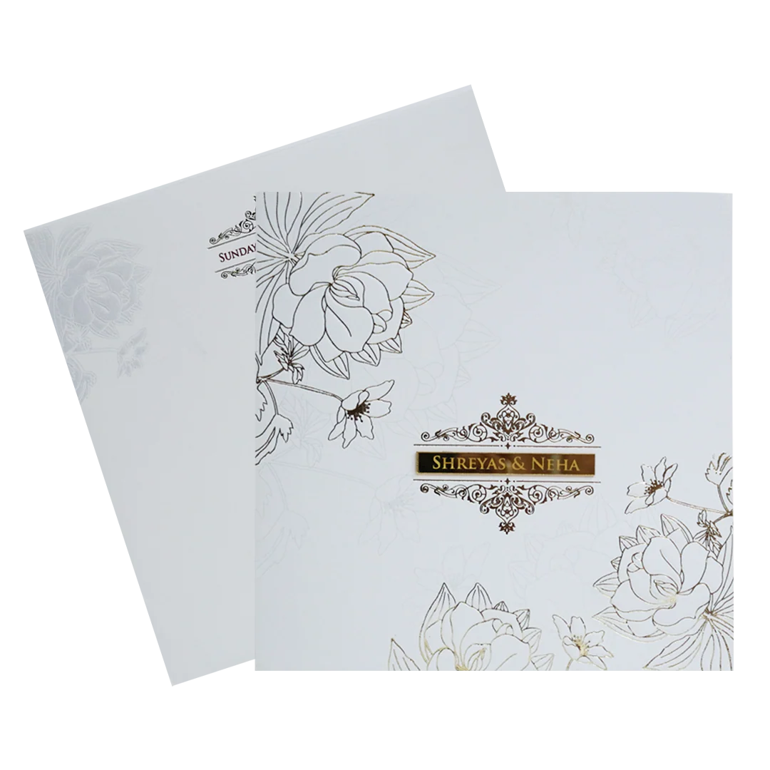 White Elegant Floral Wedding Invitation-KPR05020 - Image 2