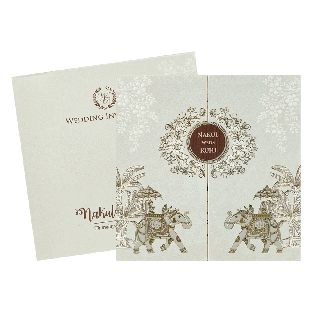 White Elephant Procession Wedding card-KRE28580 - Image 2