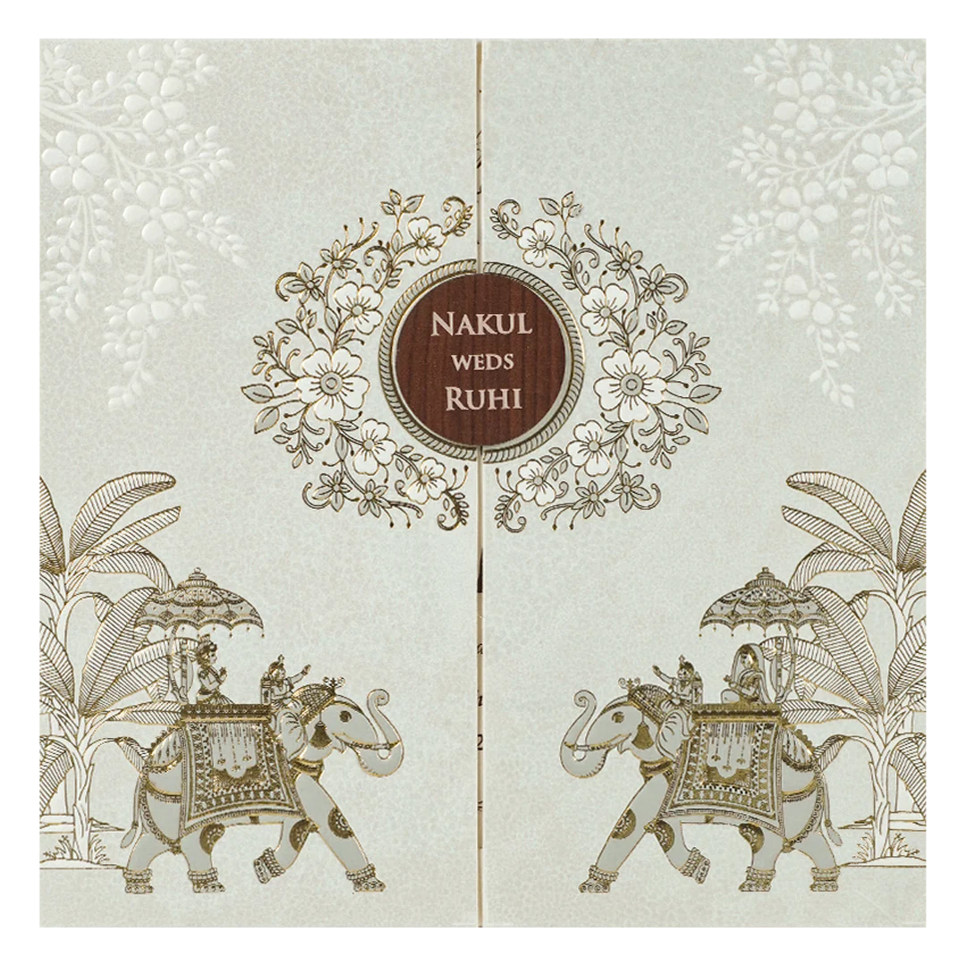 White Elephant Procession Wedding card-KRE28580 - Image 3