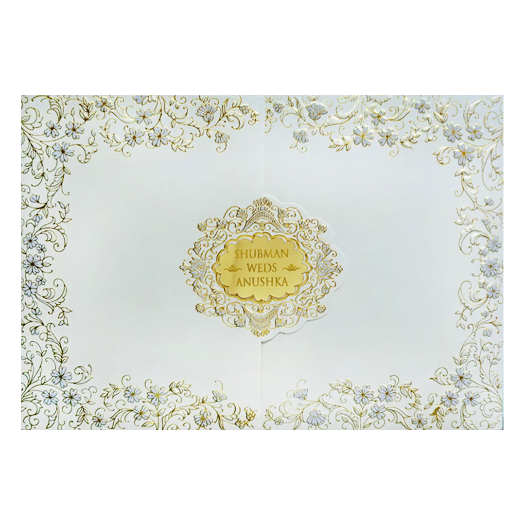 White Embossed Door Style Wedding Invitation Card-KRB09101 - Image 3