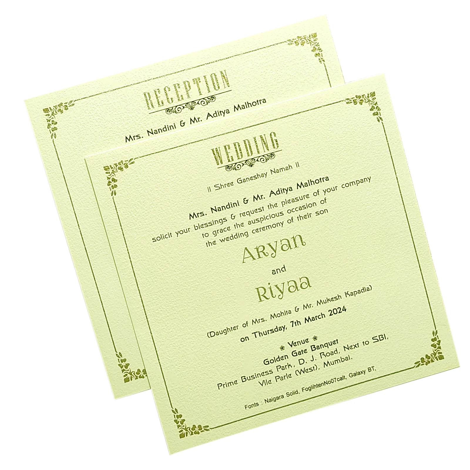 White Embossed Invitation Card-KRC29030 - Image 5