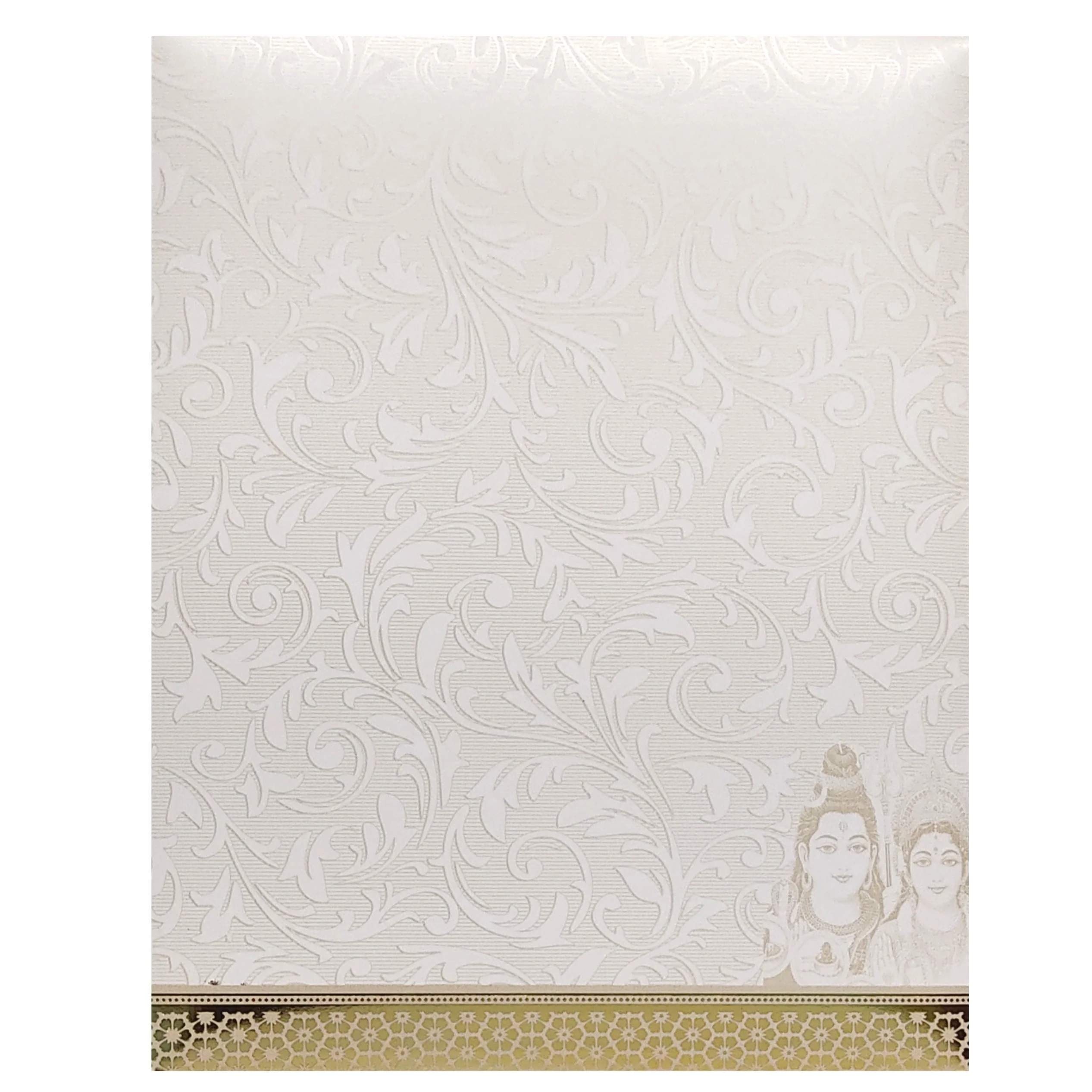 White Floral Design With Shiva Parvathi Images-KNJS2064 - Image 4