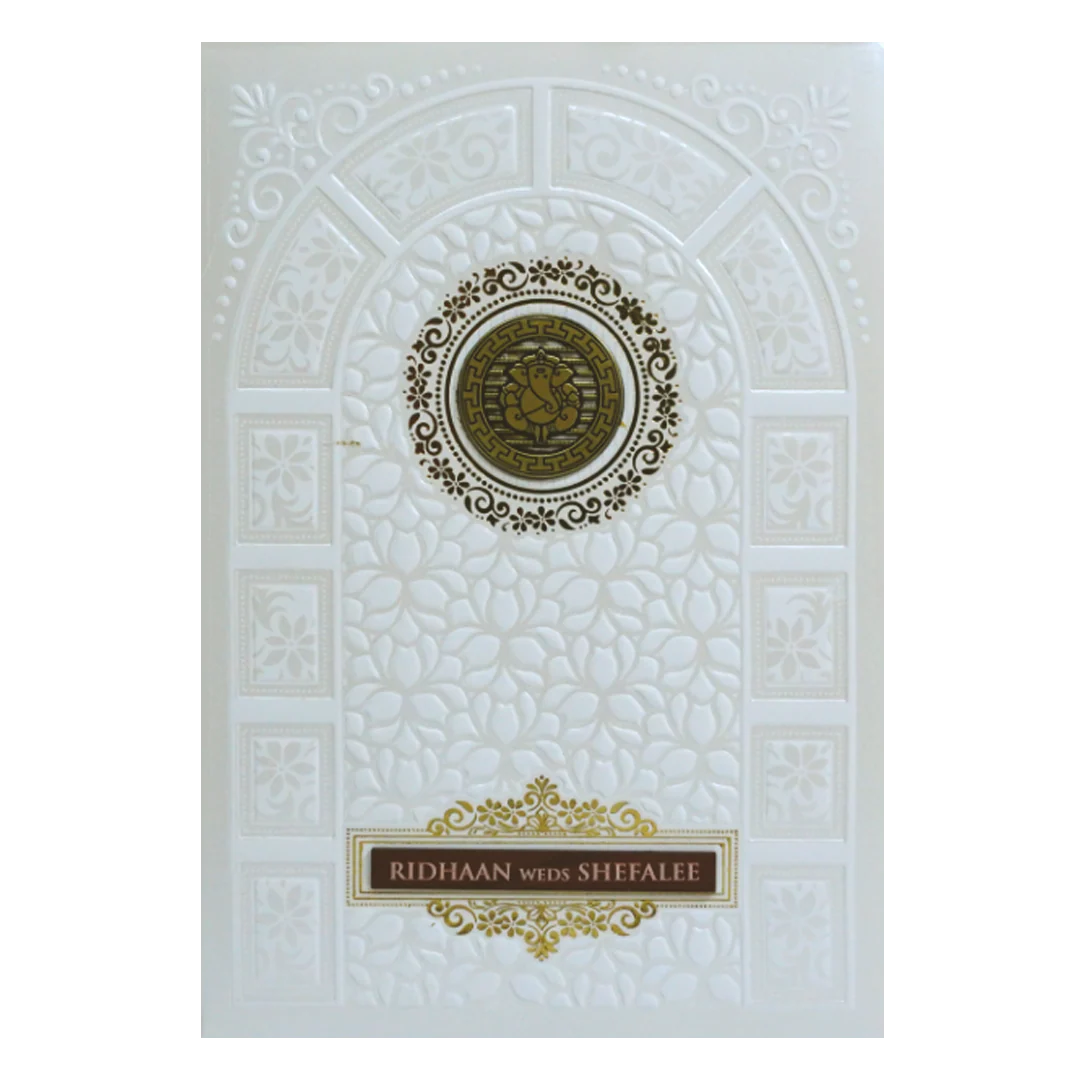 White Floral Invitation Card-KVN07190 - Image 3