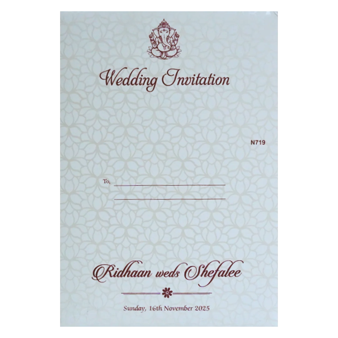 White Floral Invitation Card-KVN07190 - Image 4