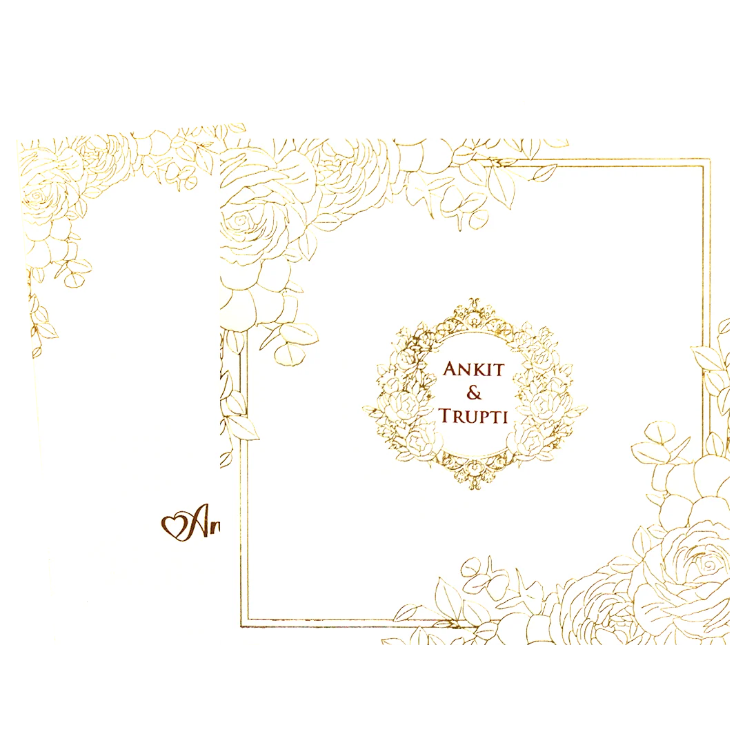 White Floral Minimalist Wedding Card-KPR06600 - Image 2