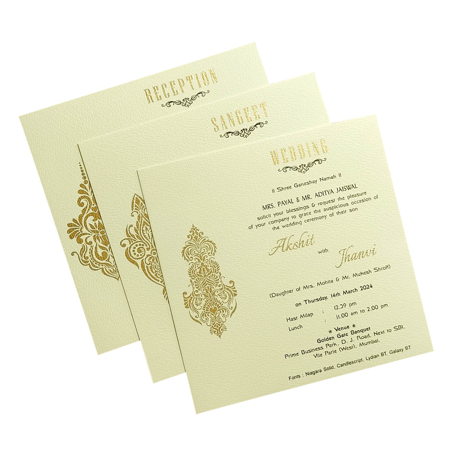 White Floral Padded Invitation Card-KRC29280 - Image 5