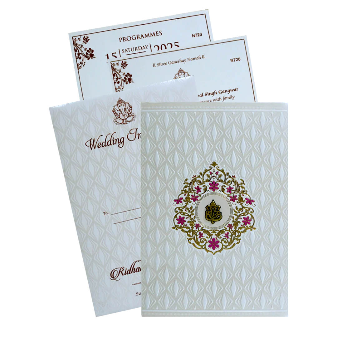 White Floral Invitation Design-KVN07200