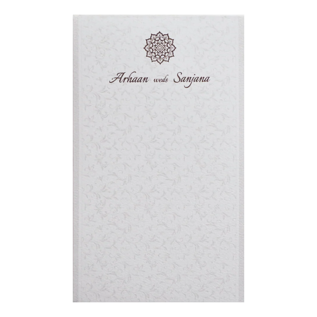 White Floral Wedding Card-KRCS7270 - Image 3