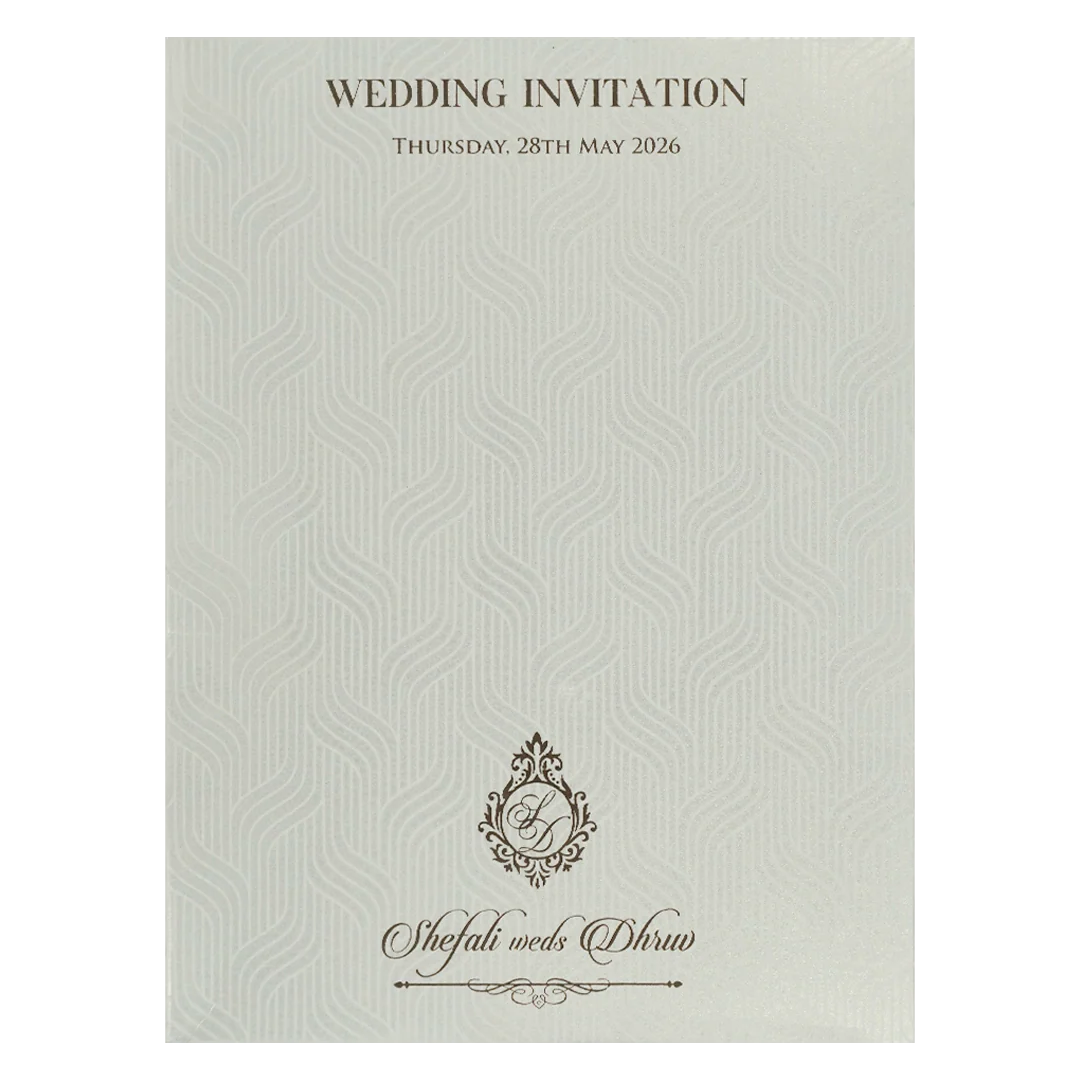 White Ganesha Arch Wedding Card-KRE28410 - Image 4