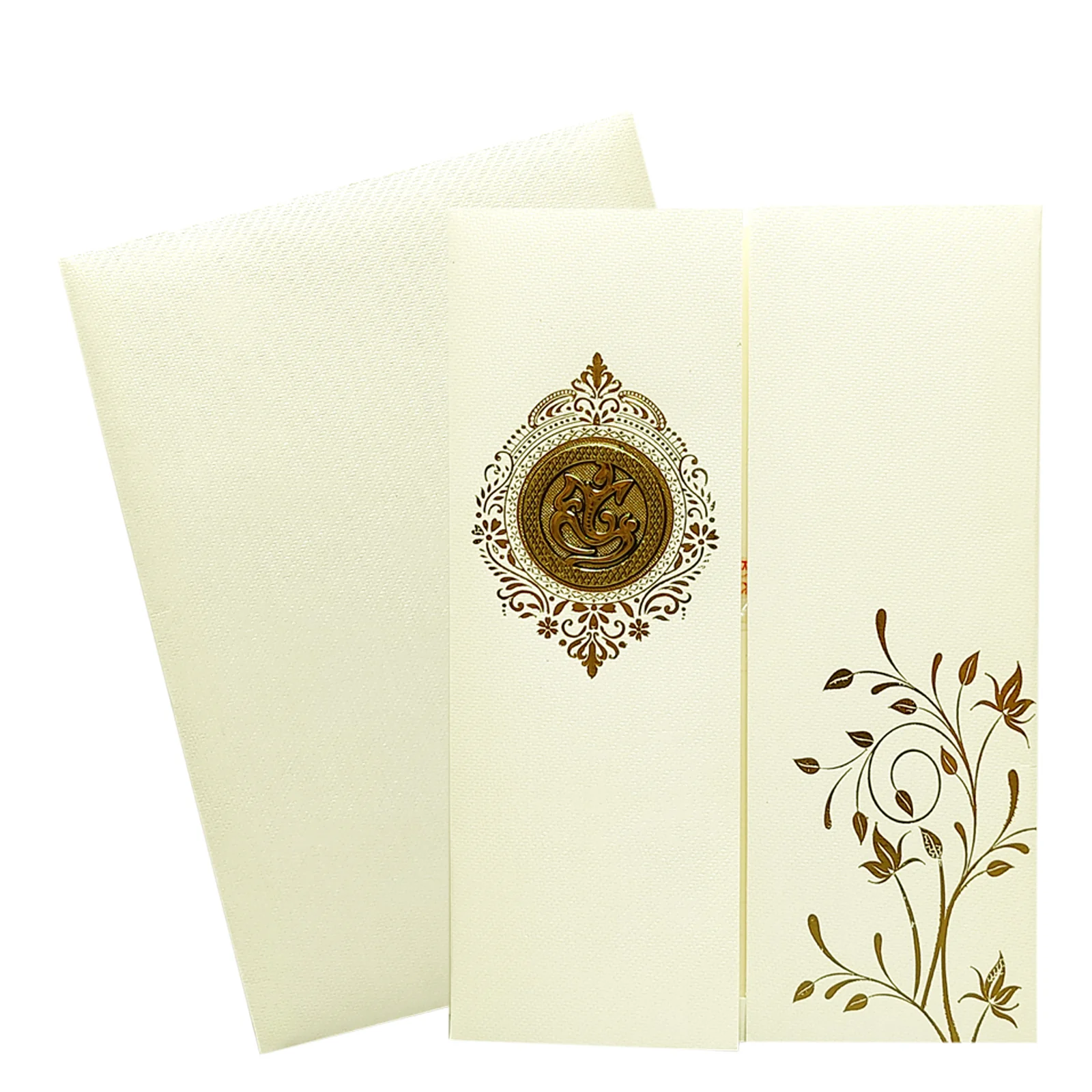 White Ganesha Door Invitation Card-KNKTW029 - Image 2