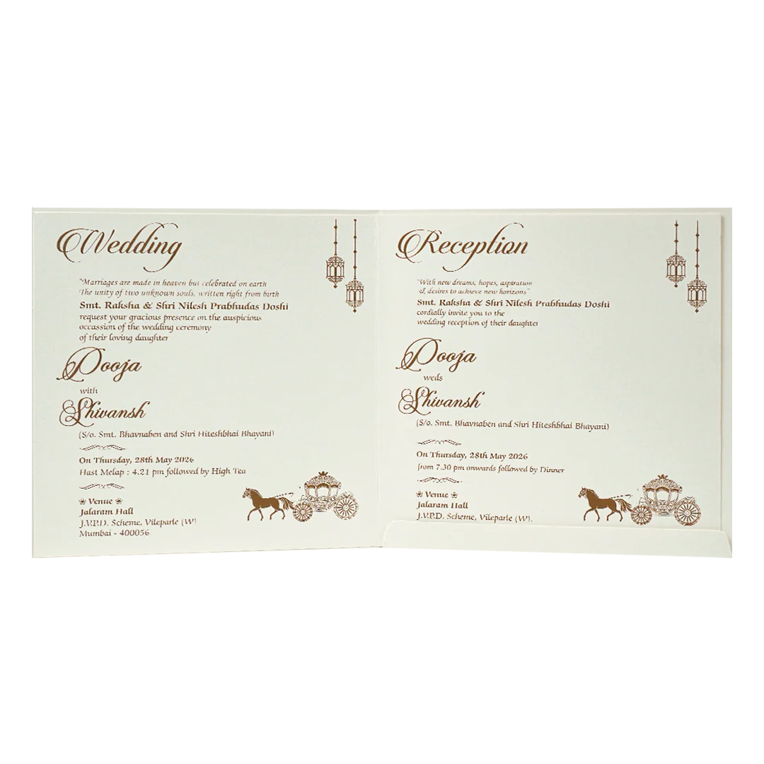 White Ganesha Elephant Wedding Card-KRE27740 - Image 5