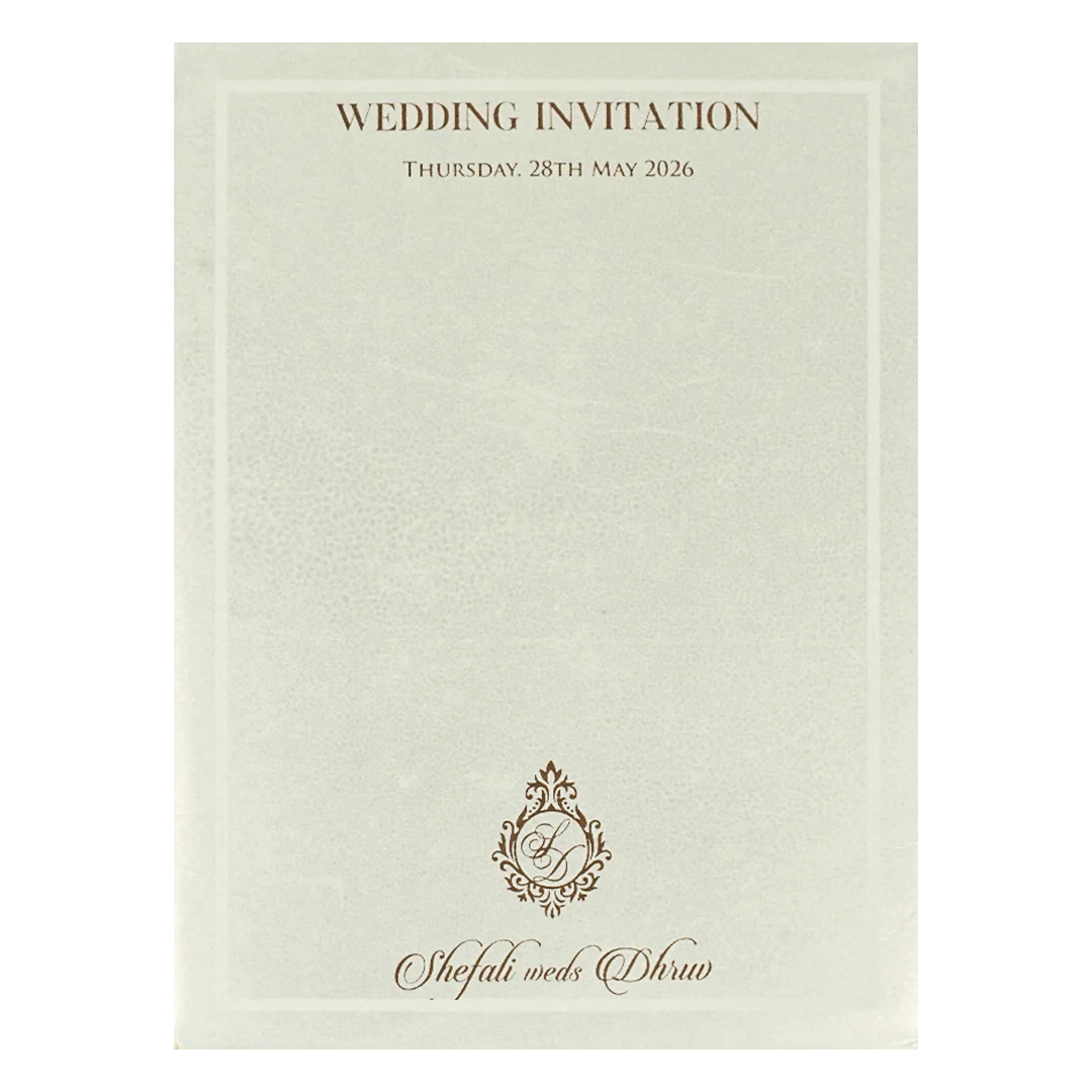 White Ganesha Floral Padded Wedding card-KRE28210 - Image 4
