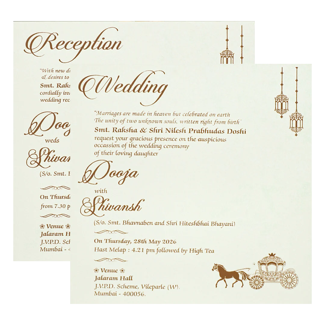 White Ganesha Floral Padded Wedding Card-KRE27590 - Image 5