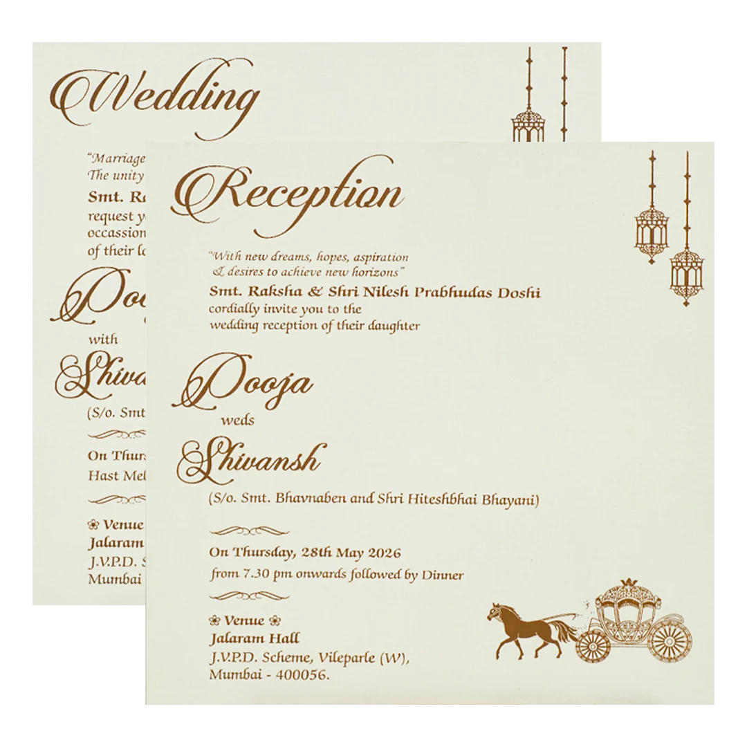 White Ganesha Floral Padded Wedding Card-KRE27580 - Image 5