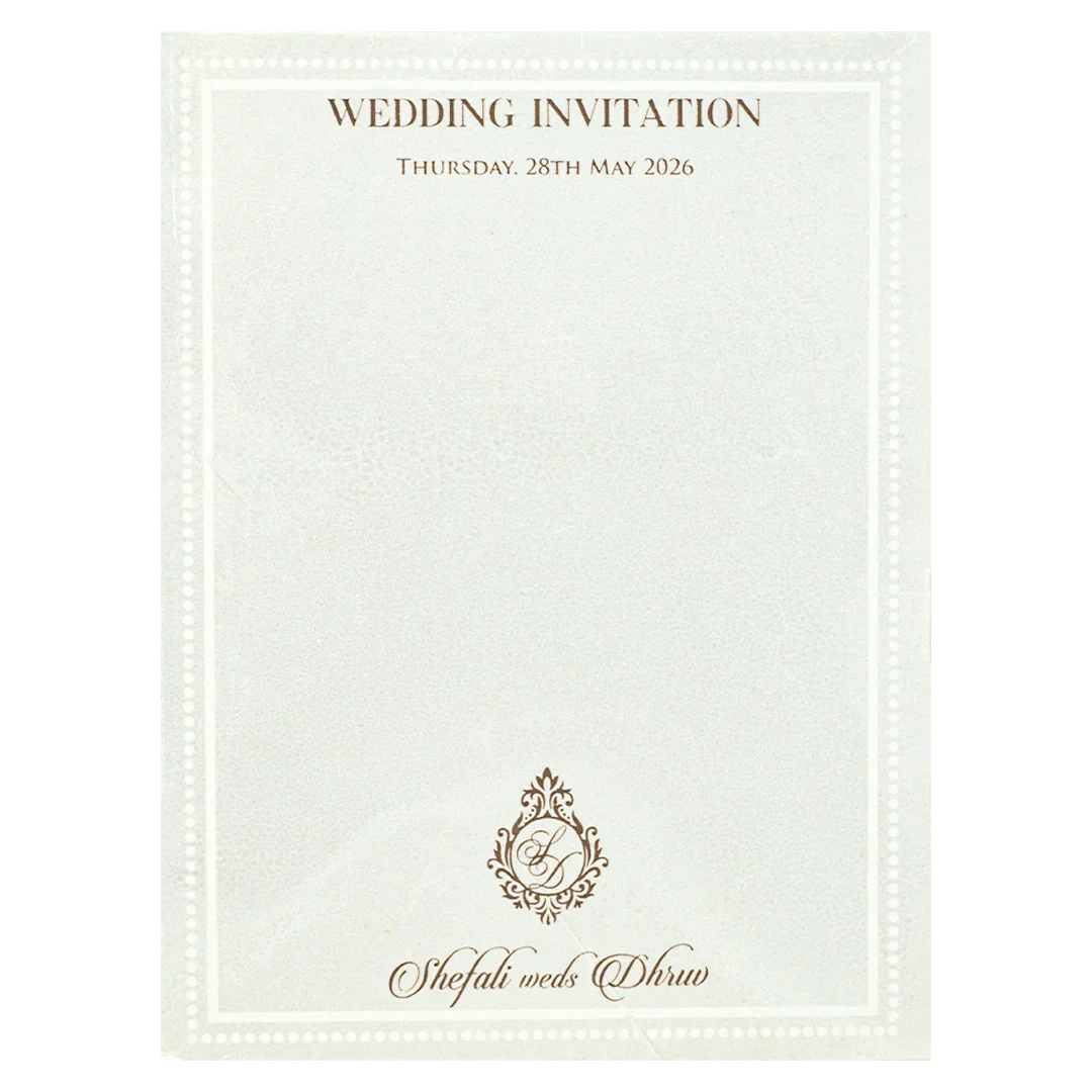 White Ganesha Floral Wedding card-KRE28480 - Image 4