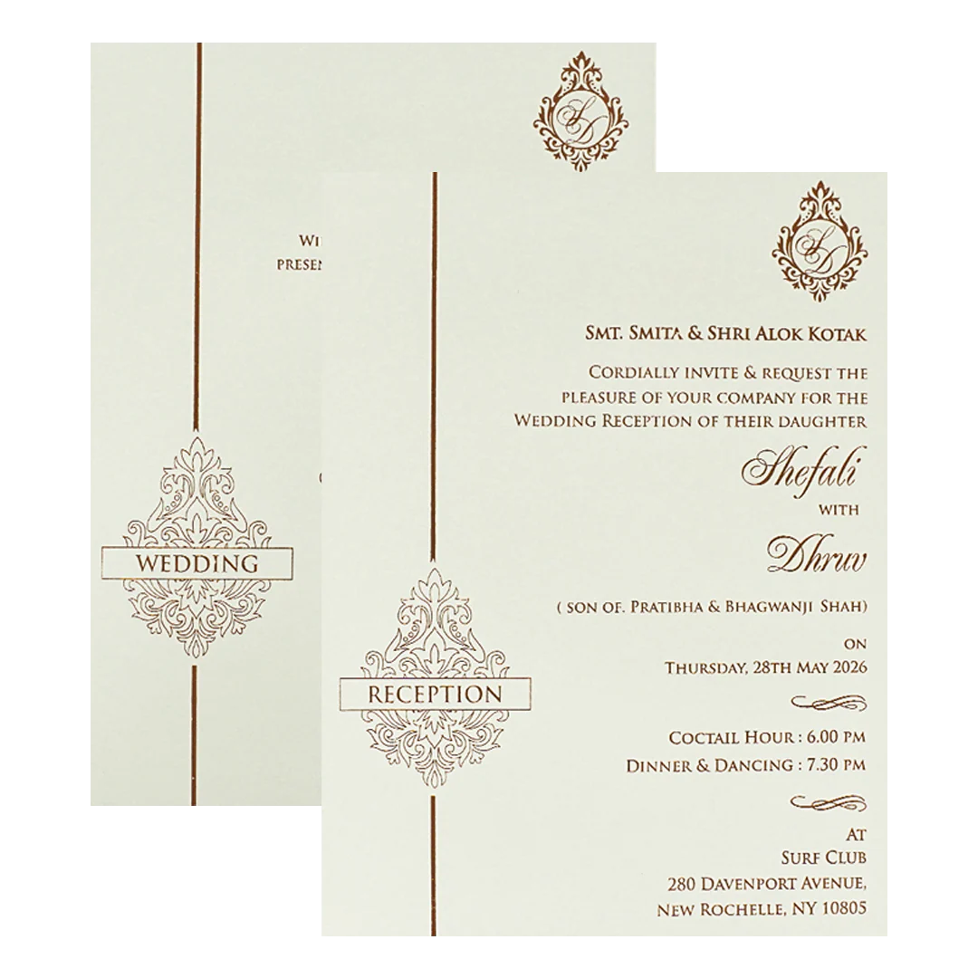 White Ganesha Geometric Padded Wedding Card-KRE28180 - Image 5