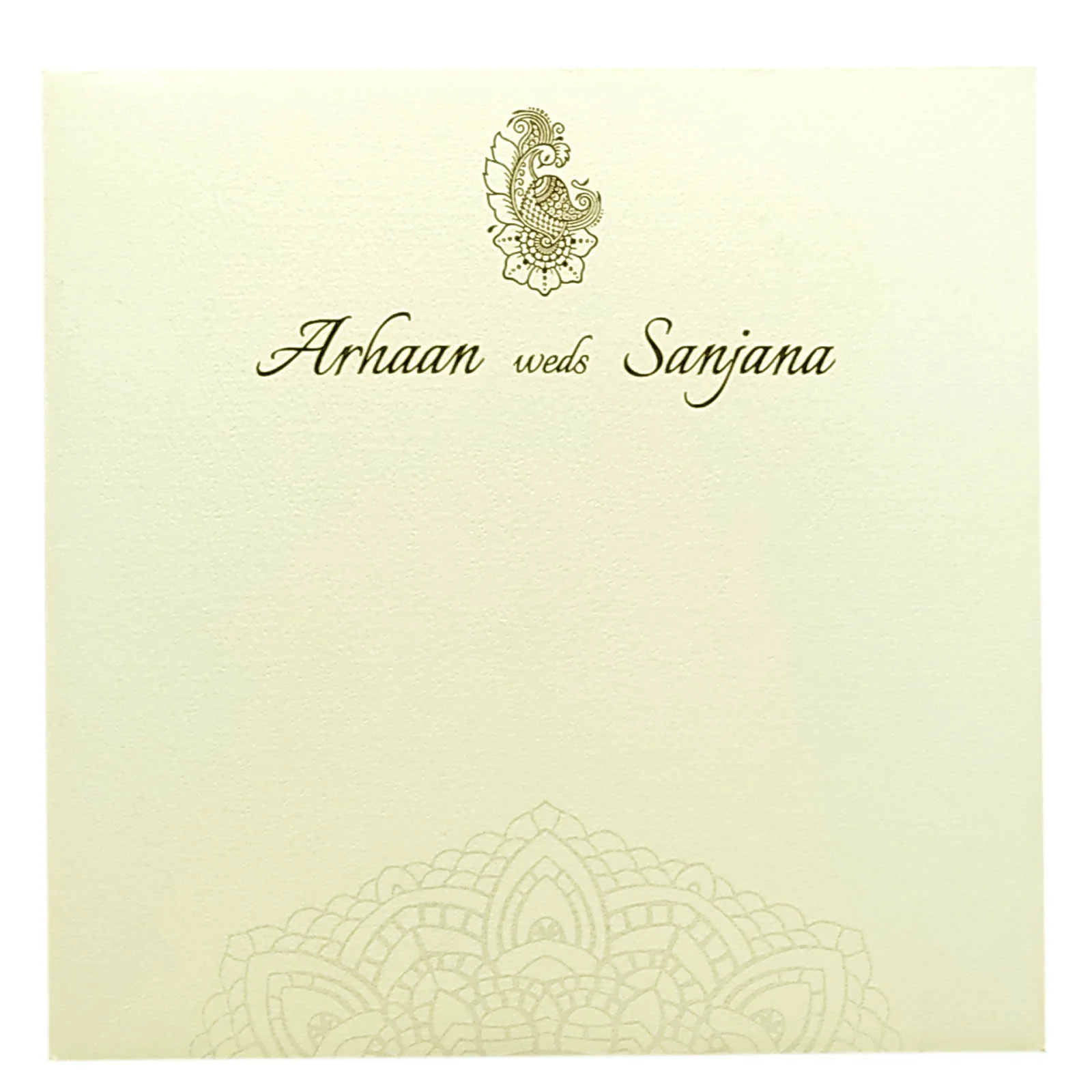 White Ganesha Invitation Card-KRC29132 - Image 4