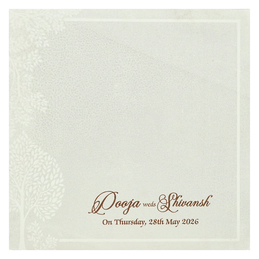 White Ganesha Palace Padded Wedding Card-KRE27550 - Image 4