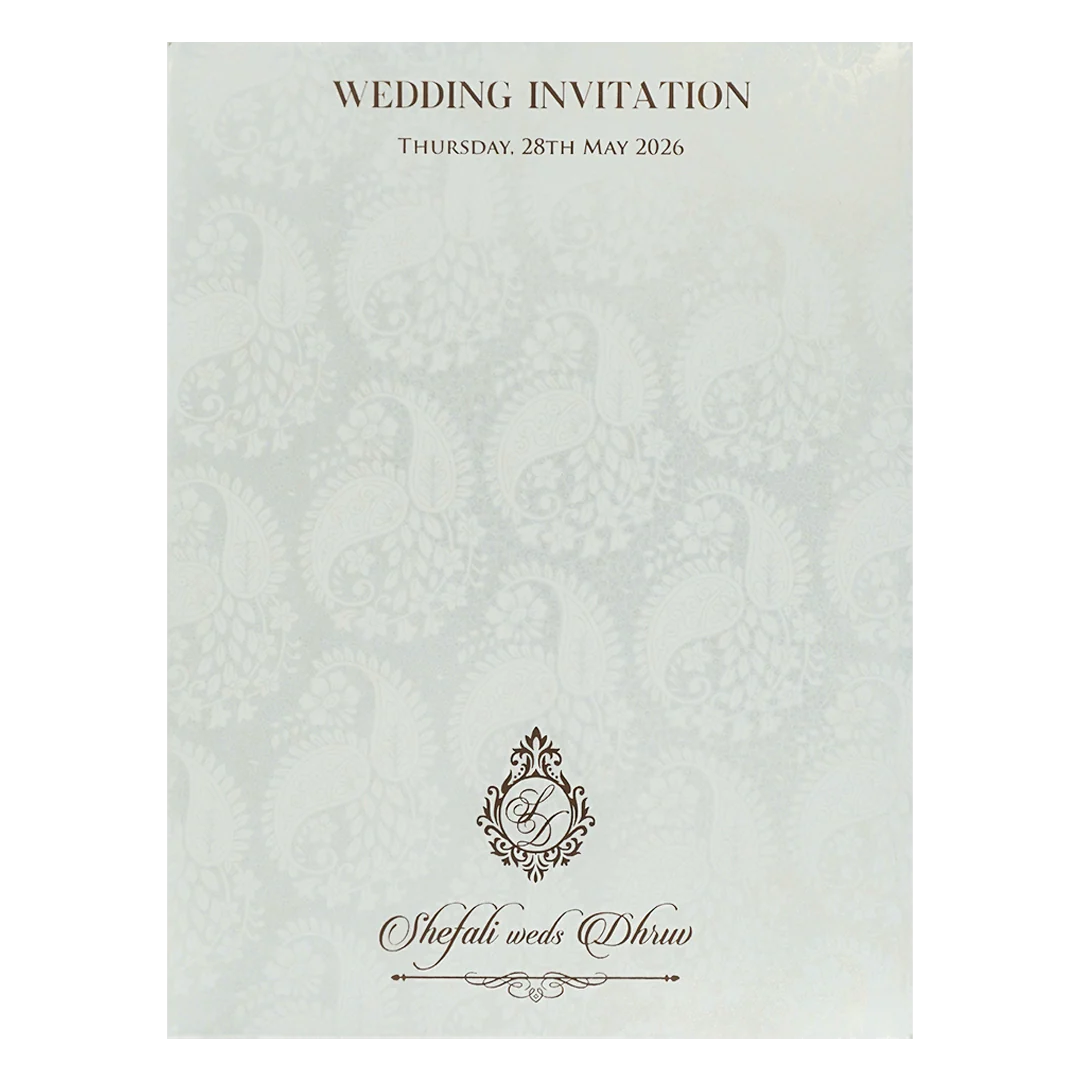 White Ganesha Peacock Wedding card-KRE28430 - Image 4