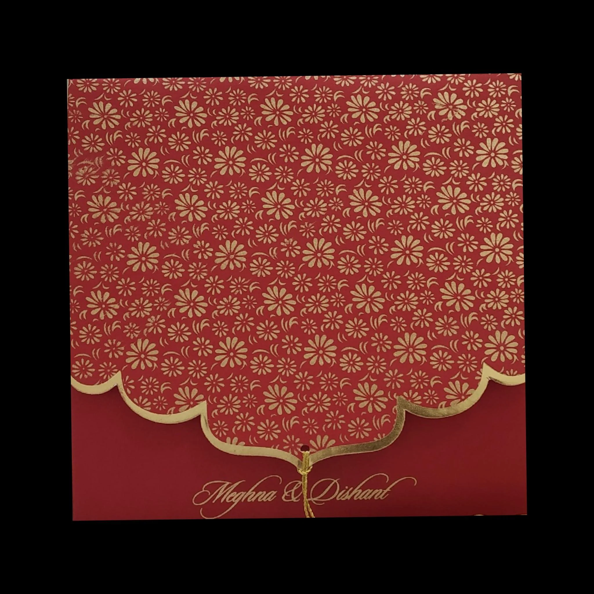 White Gold Foil Embossed Floral Wedding Invitation Card-KPR06610 - Image 2