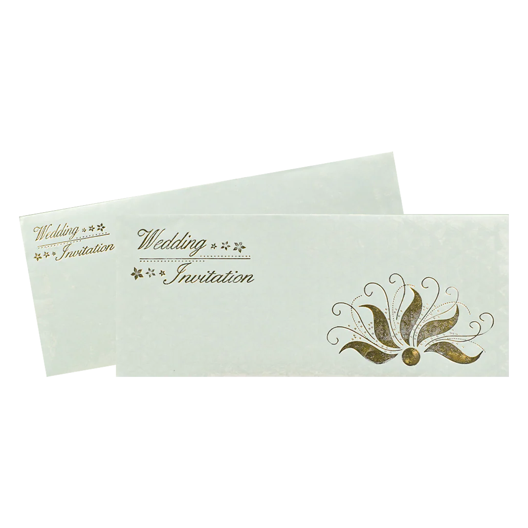 White Gold Foil Floral Wedding Card-KNK3686 - Image 2