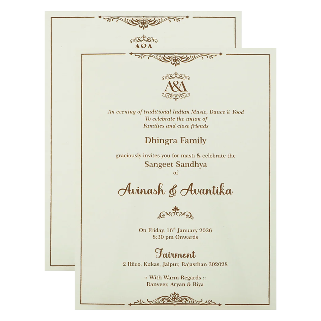 White Gold Ganesha Wedding Card-KSI64800 - Image 5