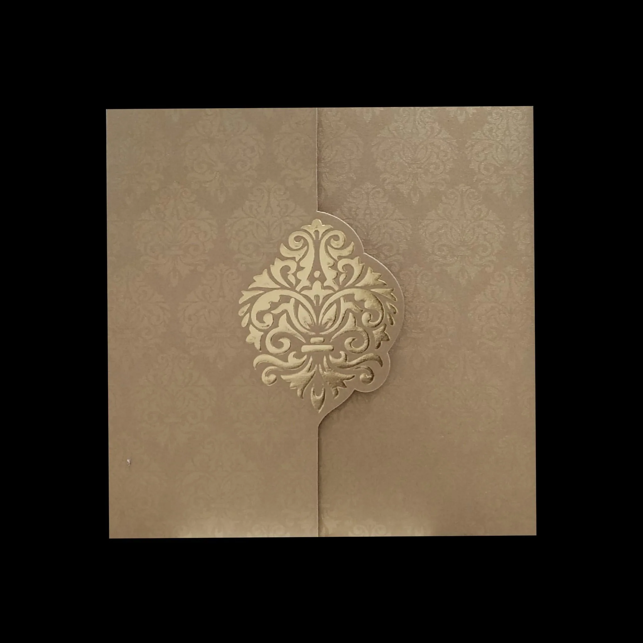White Gold Lotus Floral Wedding Card-KPR06640 - Image 2