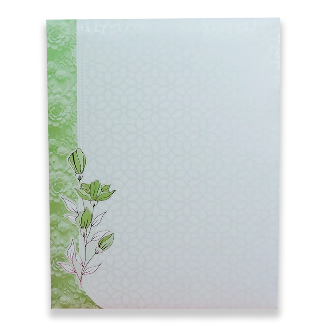 White Green Floral Wedding Card - KNJS2086G - Image 4