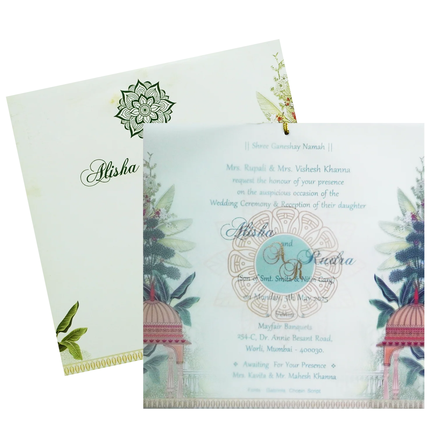 White Green Tracing Sheet Invitation-KRC30560 - Image 2