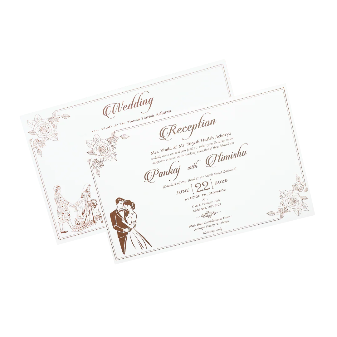 White Grey Floral Padded Wedding Card-KSH73510 - Image 5