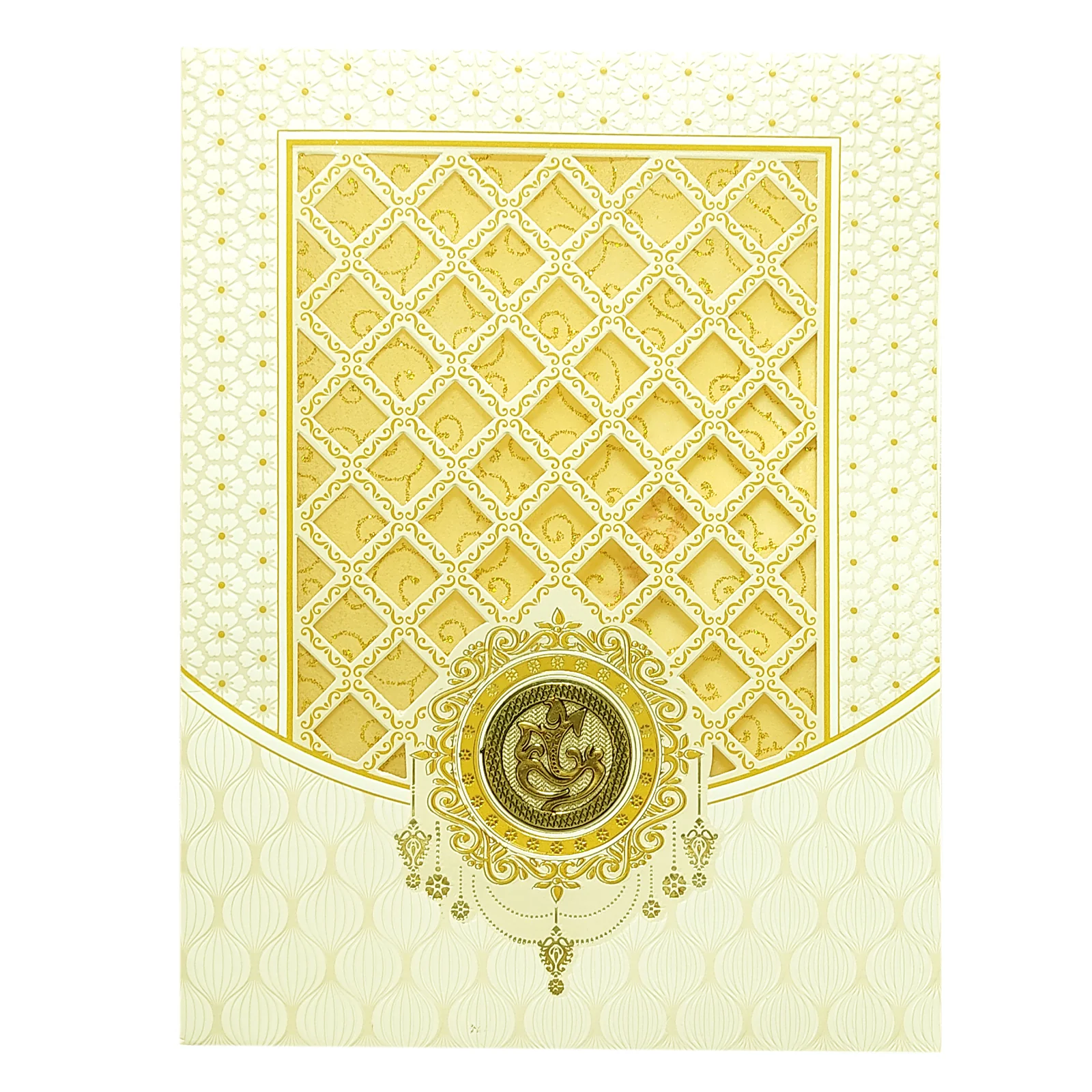 White Laser Cut Design Invitation Card-KNJS2076 - Image 3