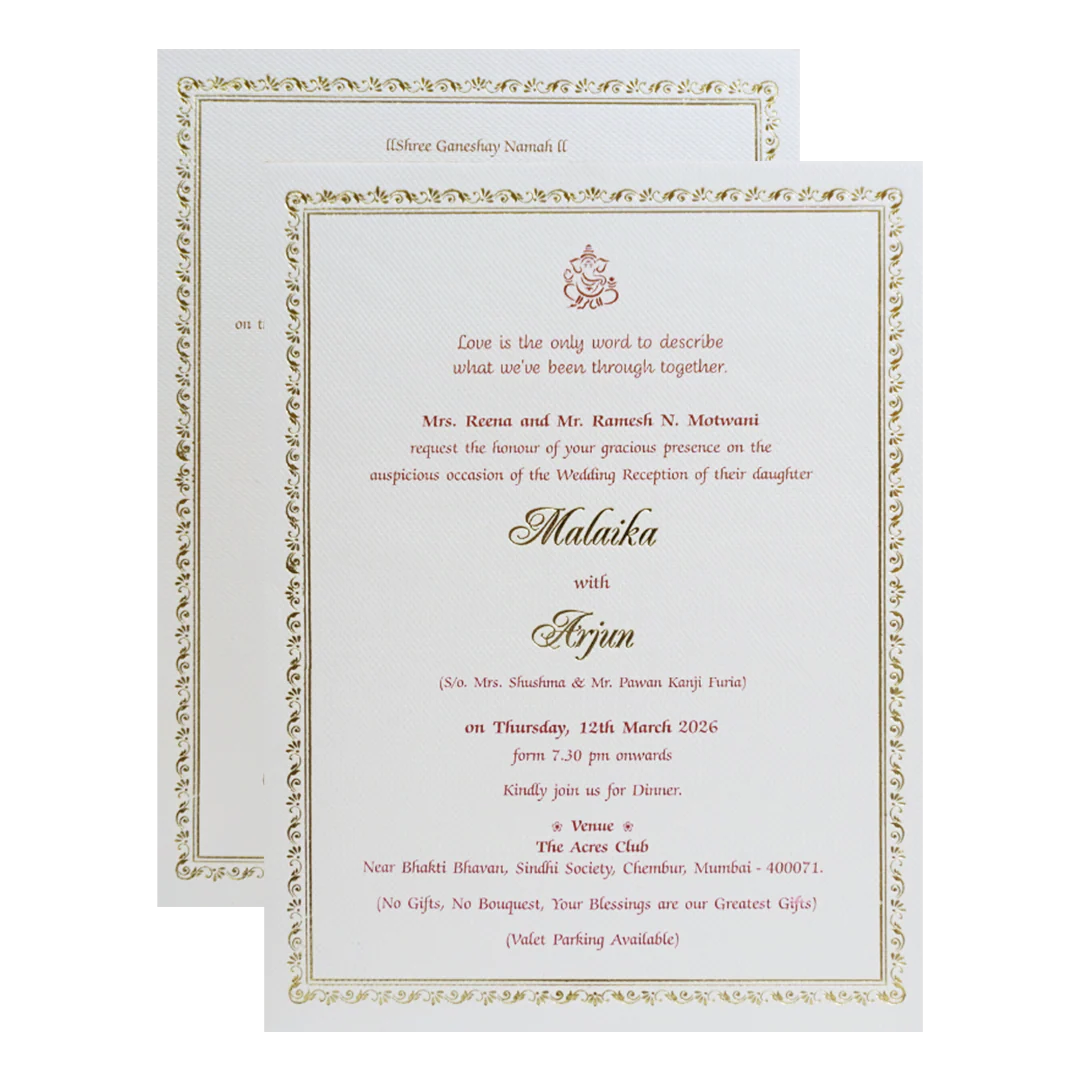 White Laser Cut Floral Modern Padded Wedding Card-KMMEX8250 - Image 5