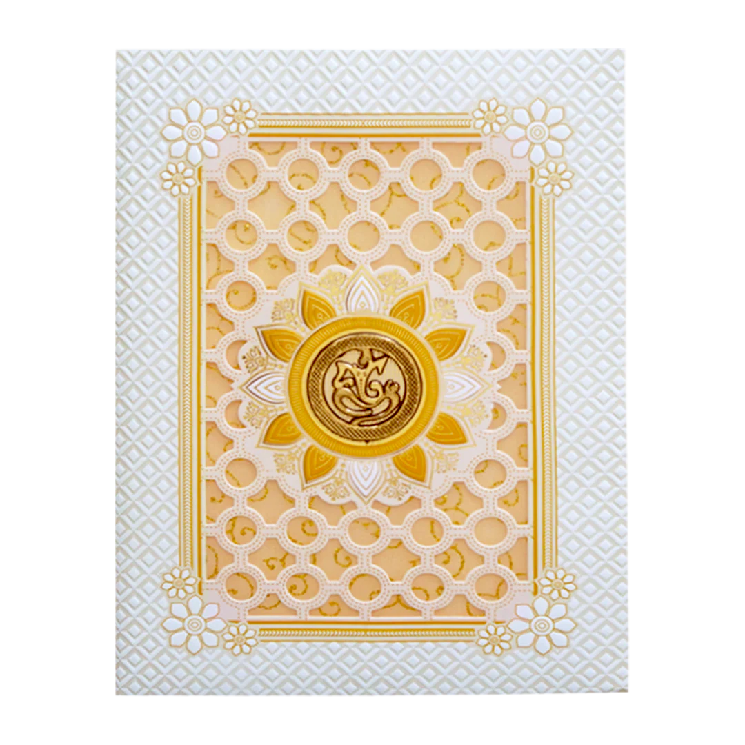 White Laser Cut Wedding Invitation Card-KNK7059W - Image 3